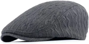 CLAPE Warm Winter Flat Scally Cap Men's Knitted Wool Cabbie Driving Duckbill Hat Ivy Gatsby Newsboy Cabbie Caps Hunting Hat