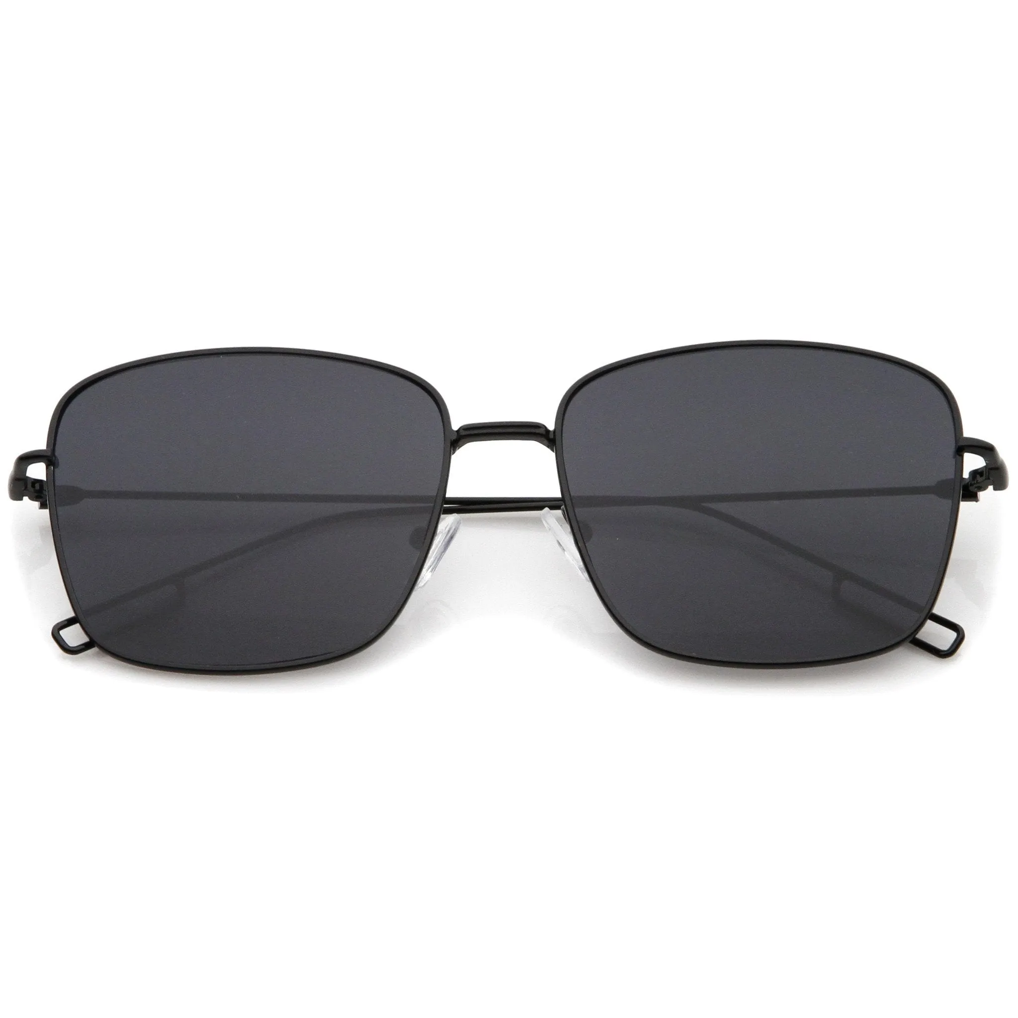 Classic Square Wire Metal Flat Lens Sunglasses A521