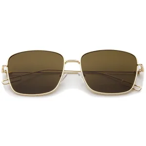 Classic Square Wire Metal Flat Lens Sunglasses A521