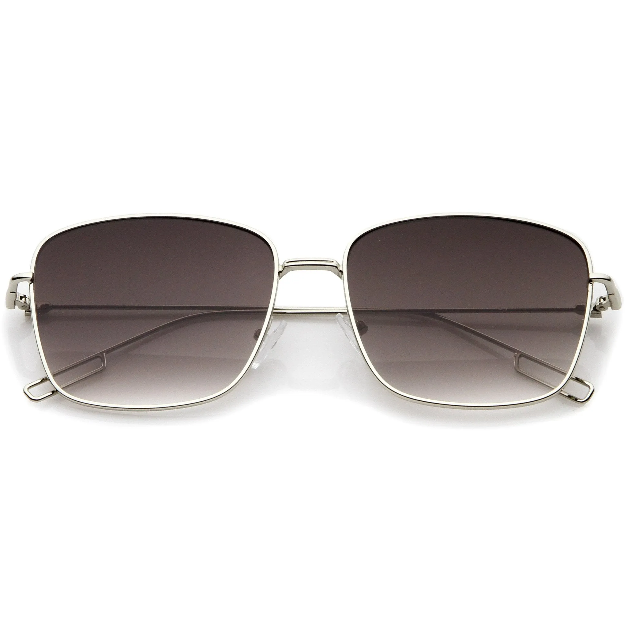 Classic Square Wire Metal Flat Lens Sunglasses A521