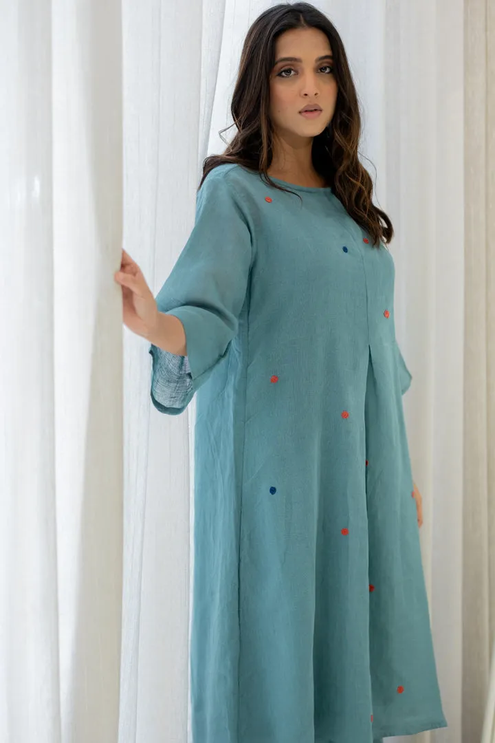 Coastal Lagoon Linen Kurta Set