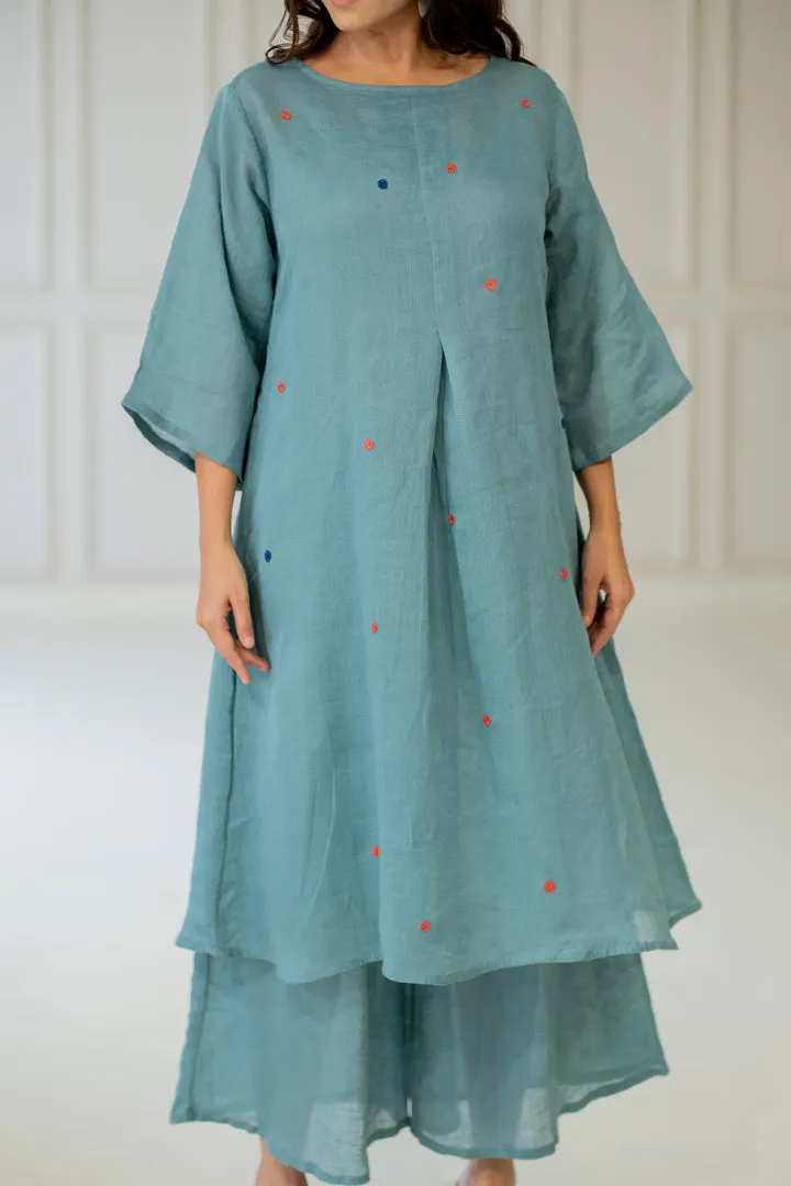 Coastal Lagoon Linen Kurta Set