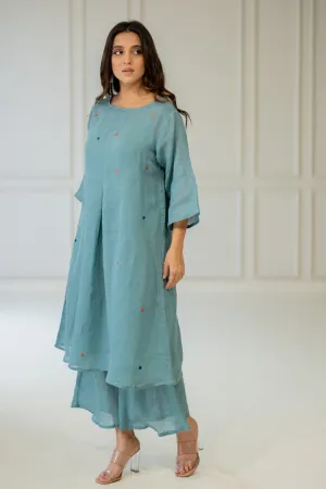 Coastal Lagoon Linen Kurta Set