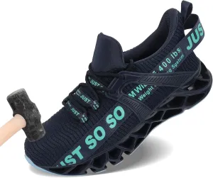 COKAFIL Steel Toe Shoes for Men Women Slip On Work Safety Cap Sneakers Comfortable Puncture Proof Slip Resistant Shoes