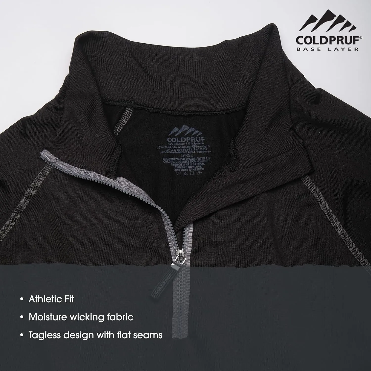 ColdPruf Men's Single Layer Long Sleeve 1/4 Zip Mock