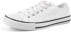 Colgo Women's Canvas Shoes, Lace-Up Low-Top Comfortable Breathable Sneakers for Women, Non-Slip Fashion Flats