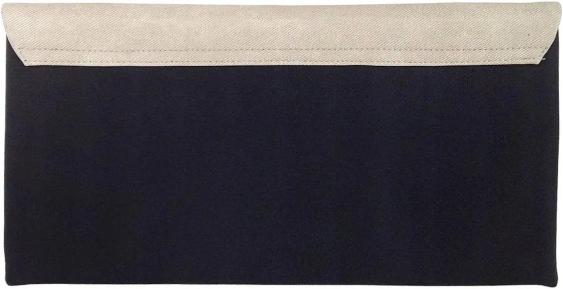 Color Block Flat Canvas Clutch