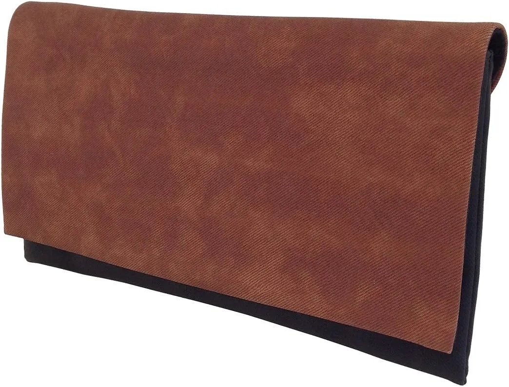 Color Block Flat Canvas Clutch