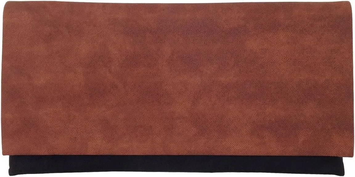 Color Block Flat Canvas Clutch