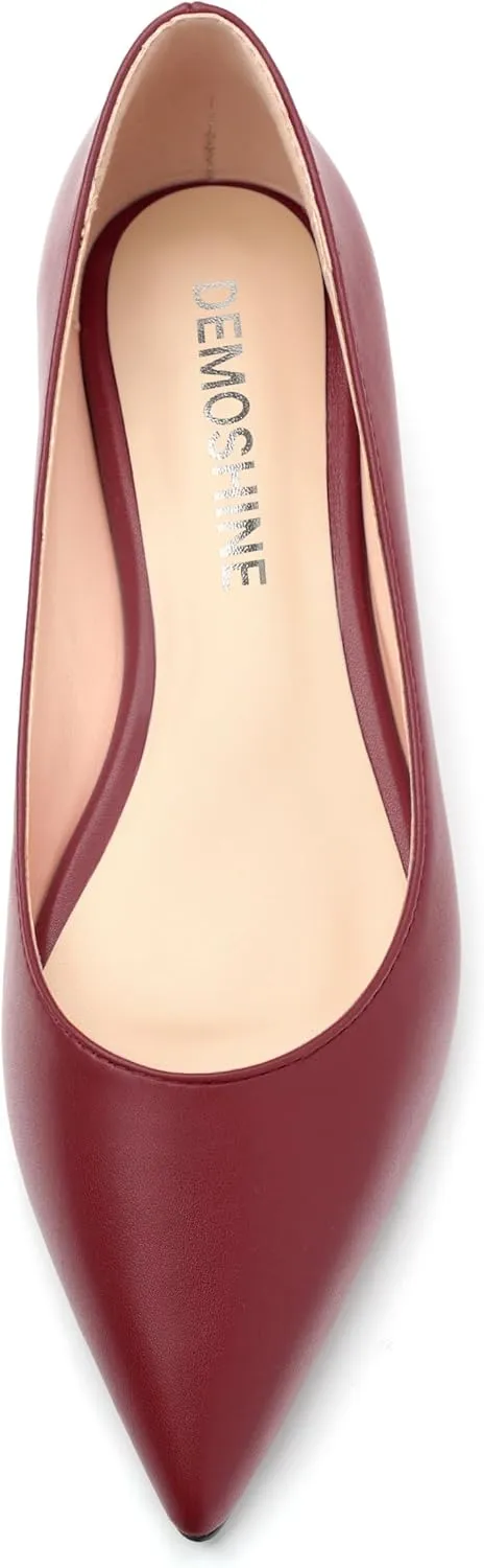 Comfortable Flats for Women Pointed Toe Slip On Pumps Dress Shoe