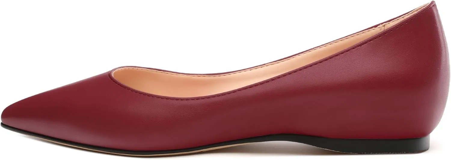Comfortable Flats for Women Pointed Toe Slip On Pumps Dress Shoe