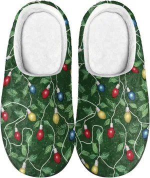 Comfortable Plush Slippers Full Toe Slip-On House Shoes Fuzzy Bedroom Slippers for Women Men Indoor Outdoor