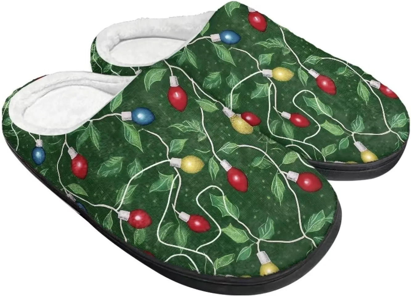 Comfortable Plush Slippers Full Toe Slip-On House Shoes Fuzzy Bedroom Slippers for Women Men Indoor Outdoor