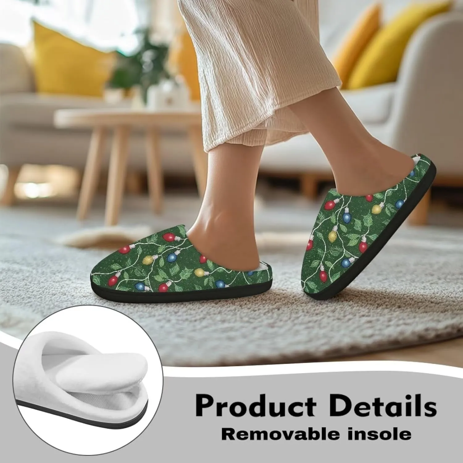 Comfortable Plush Slippers Full Toe Slip-On House Shoes Fuzzy Bedroom Slippers for Women Men Indoor Outdoor