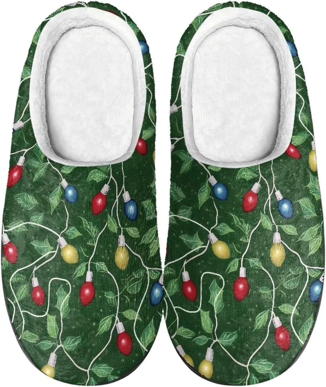 Comfortable Plush Slippers Full Toe Slip-On House Shoes Fuzzy Bedroom Slippers for Women Men Indoor Outdoor