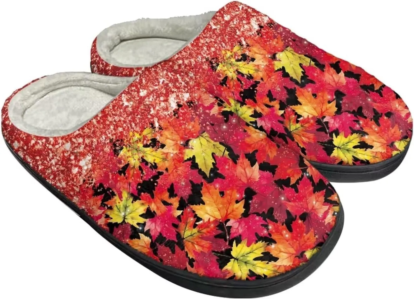 Comfortable Plush Slippers Full Toe Slip-On House Shoes Fuzzy Bedroom Slippers for Women Men Indoor Outdoor