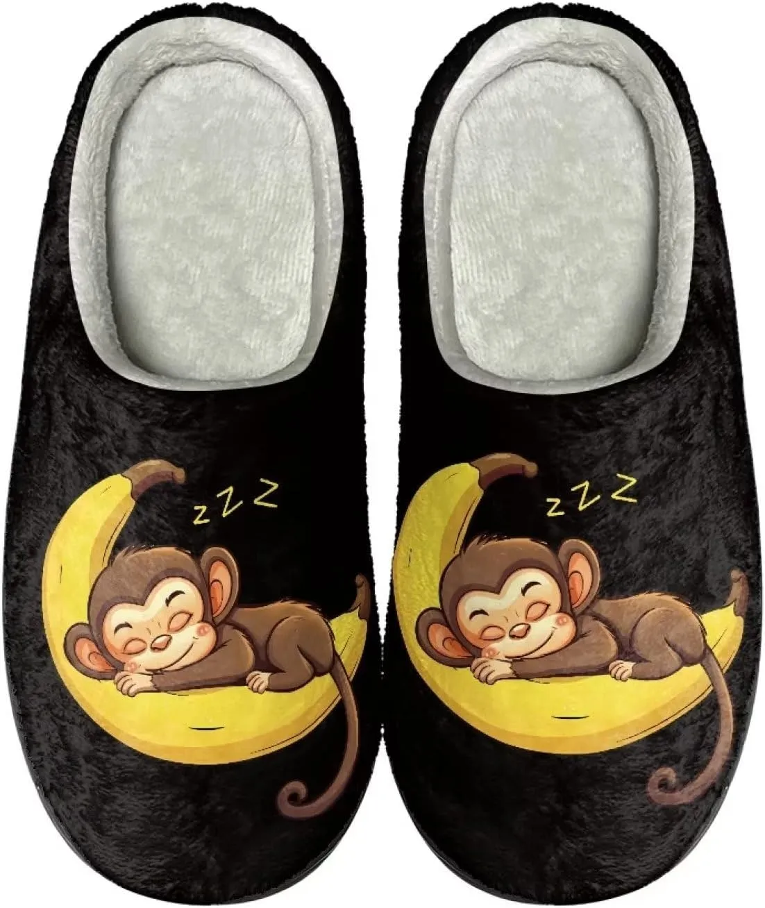 Comfortable Plush Slippers Full Toe Slip-On House Shoes Fuzzy Bedroom Slippers for Women Men Indoor Outdoor