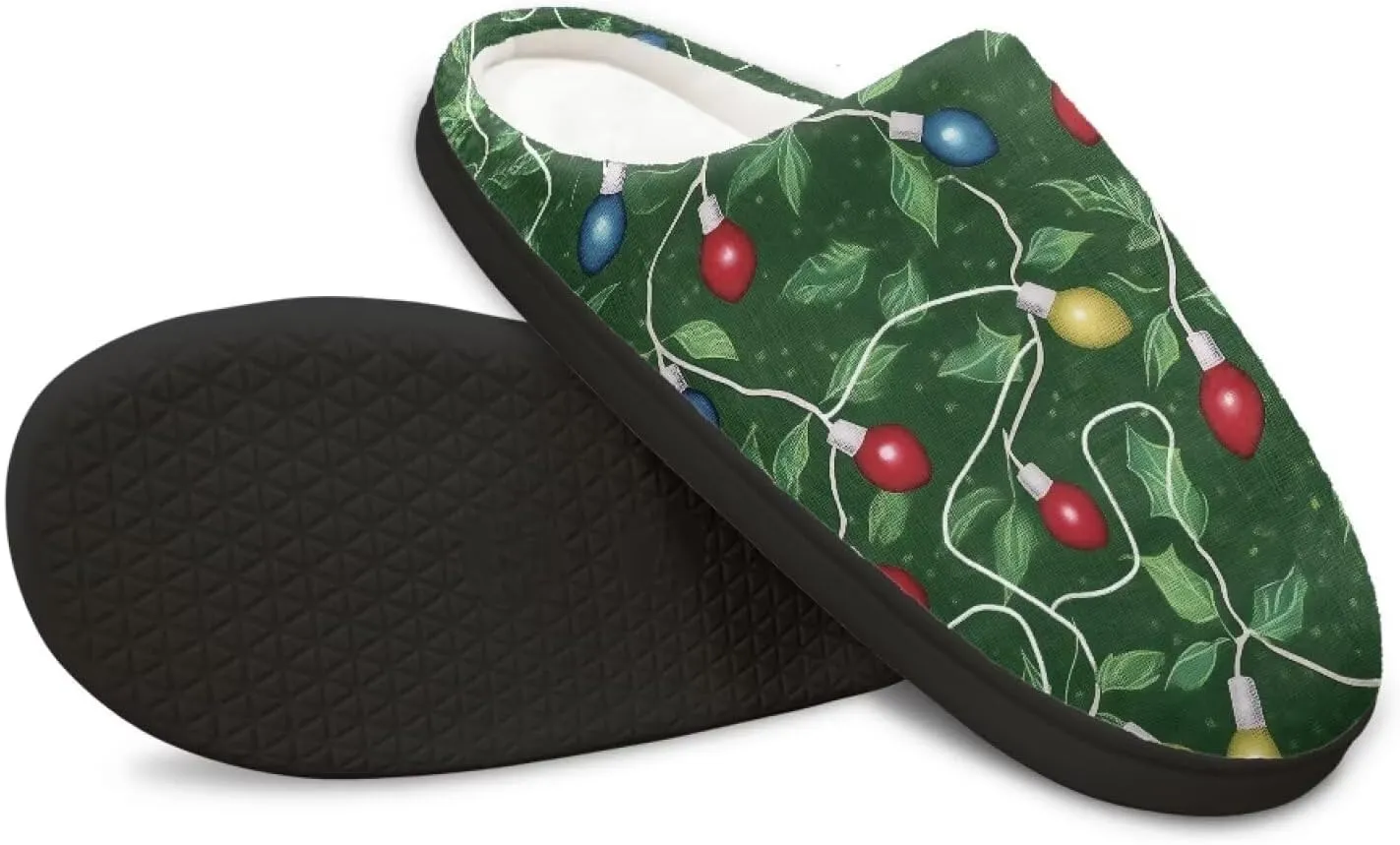 Comfortable Plush Slippers Full Toe Slip-On House Shoes Fuzzy Bedroom Slippers for Women Men Indoor Outdoor