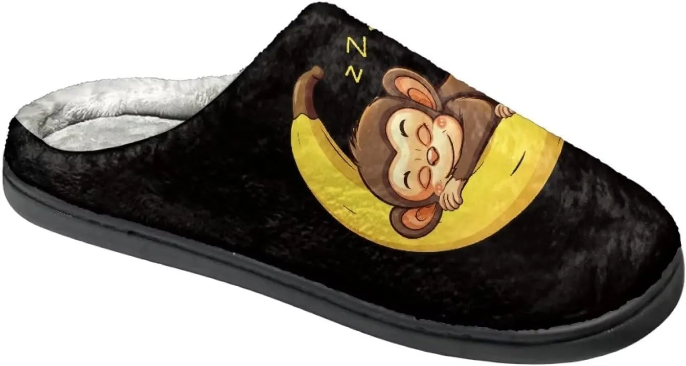 Comfortable Plush Slippers Full Toe Slip-On House Shoes Fuzzy Bedroom Slippers for Women Men Indoor Outdoor