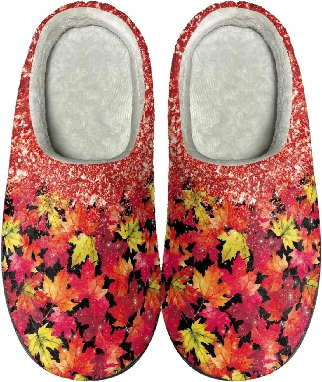 Comfortable Plush Slippers Full Toe Slip-On House Shoes Fuzzy Bedroom Slippers for Women Men Indoor Outdoor
