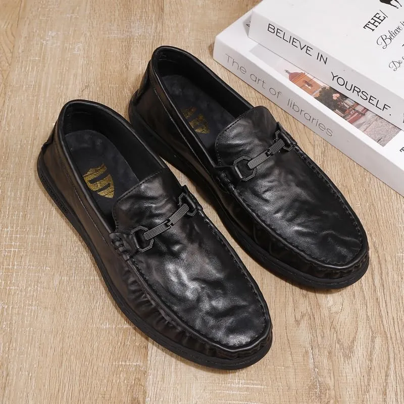Comfortable Round Toe Low Top Non-Slip Casual Dress Shoes Slip-on Loafers Comfortable & Light-Weight