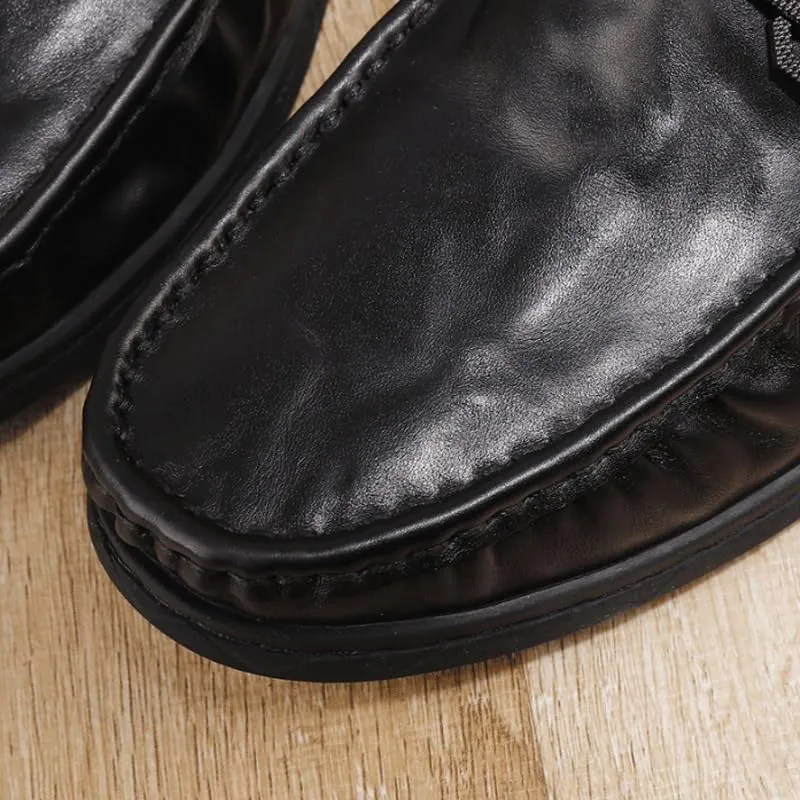 Comfortable Round Toe Low Top Non-Slip Casual Dress Shoes Slip-on Loafers Comfortable & Light-Weight