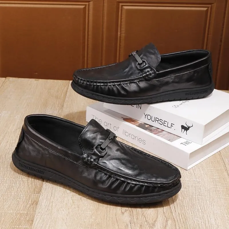 Comfortable Round Toe Low Top Non-Slip Casual Dress Shoes Slip-on Loafers Comfortable & Light-Weight