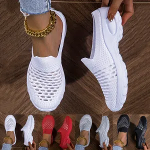 Comfortable Slip-On Sneakers - Breathable Knit Mesh