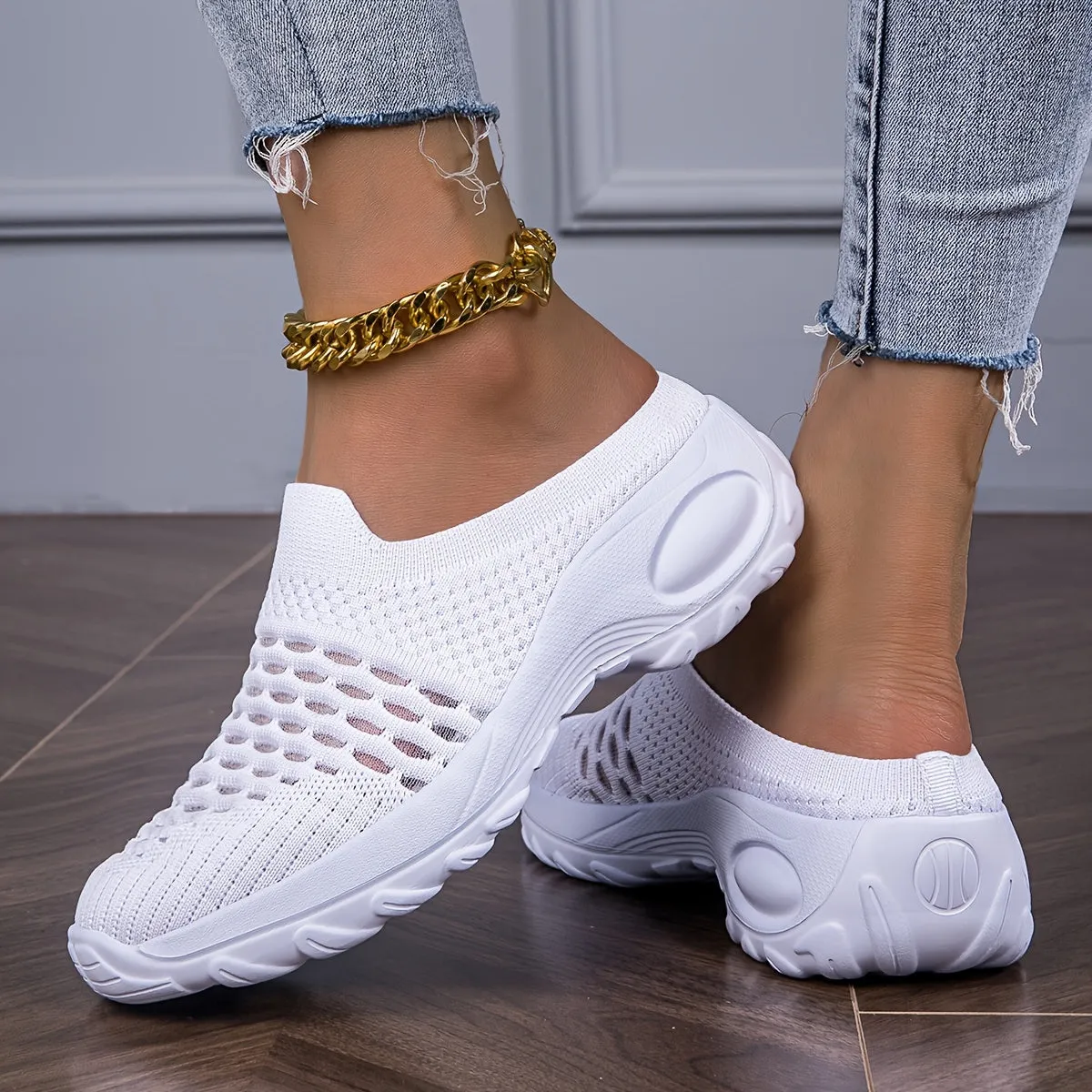 Comfortable Slip-On Sneakers - Breathable Knit Mesh
