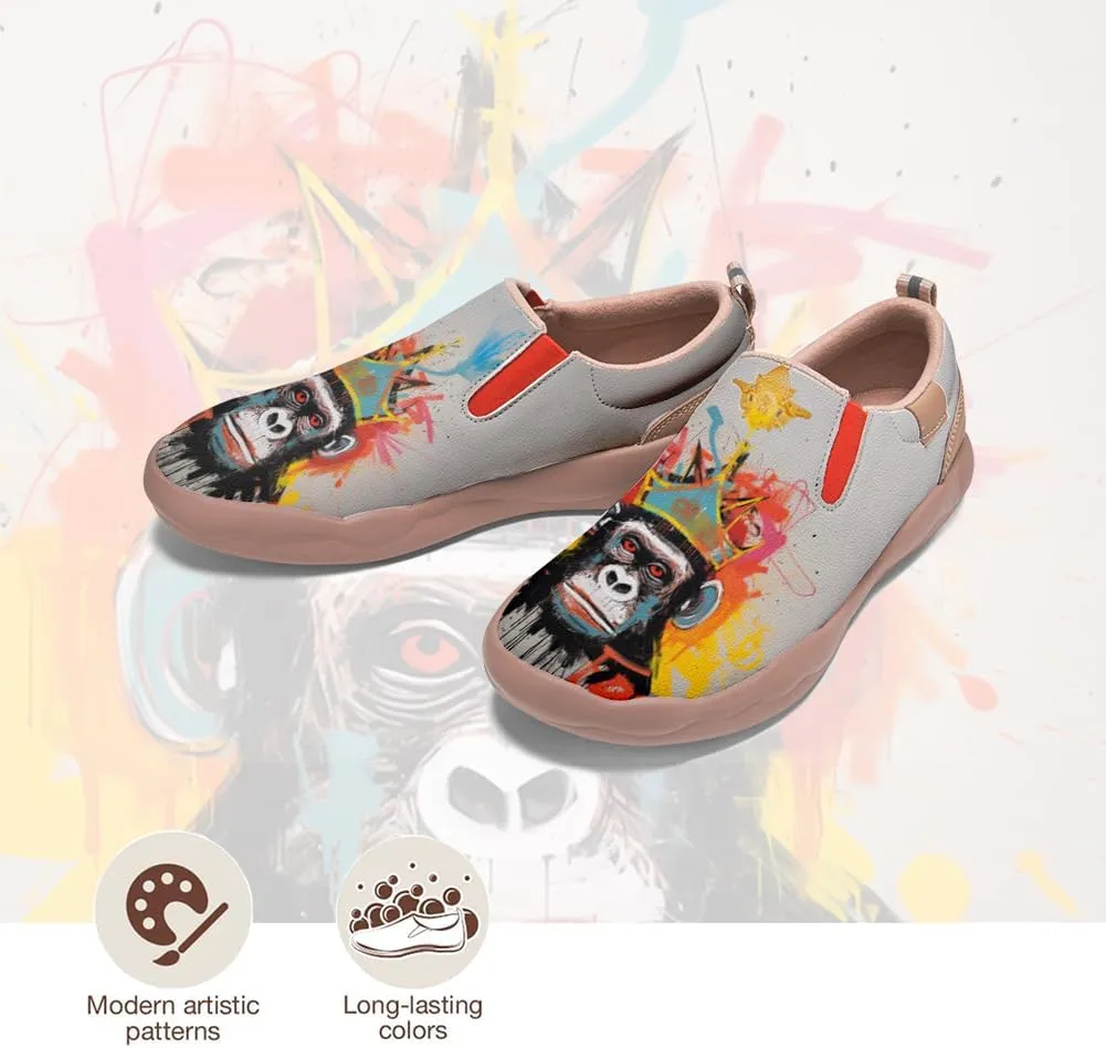 Comfortable Travel Shoes for Mens Loafers Slip-on Shoes Graffiti Art Painted Casual Walking Lightweight Sneakers