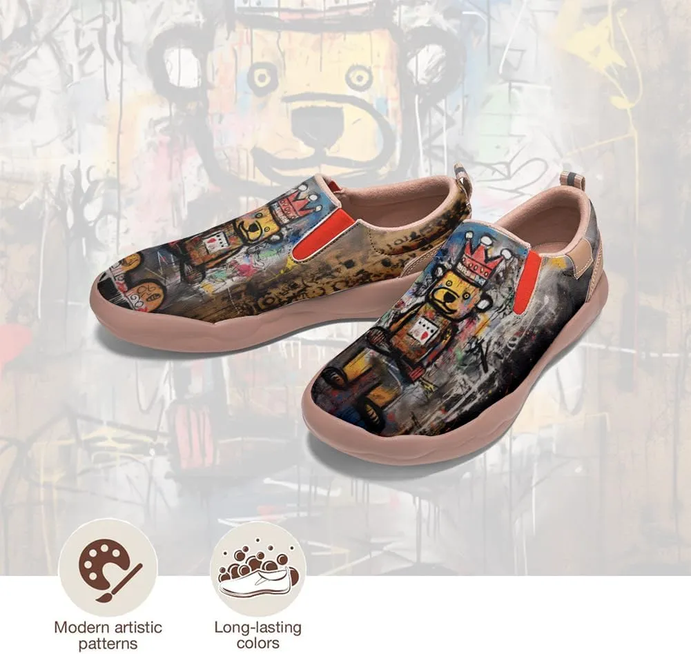 Comfortable Travel Shoes for Mens Loafers Slip-on Shoes Graffiti Art Painted Casual Walking Lightweight Sneakers