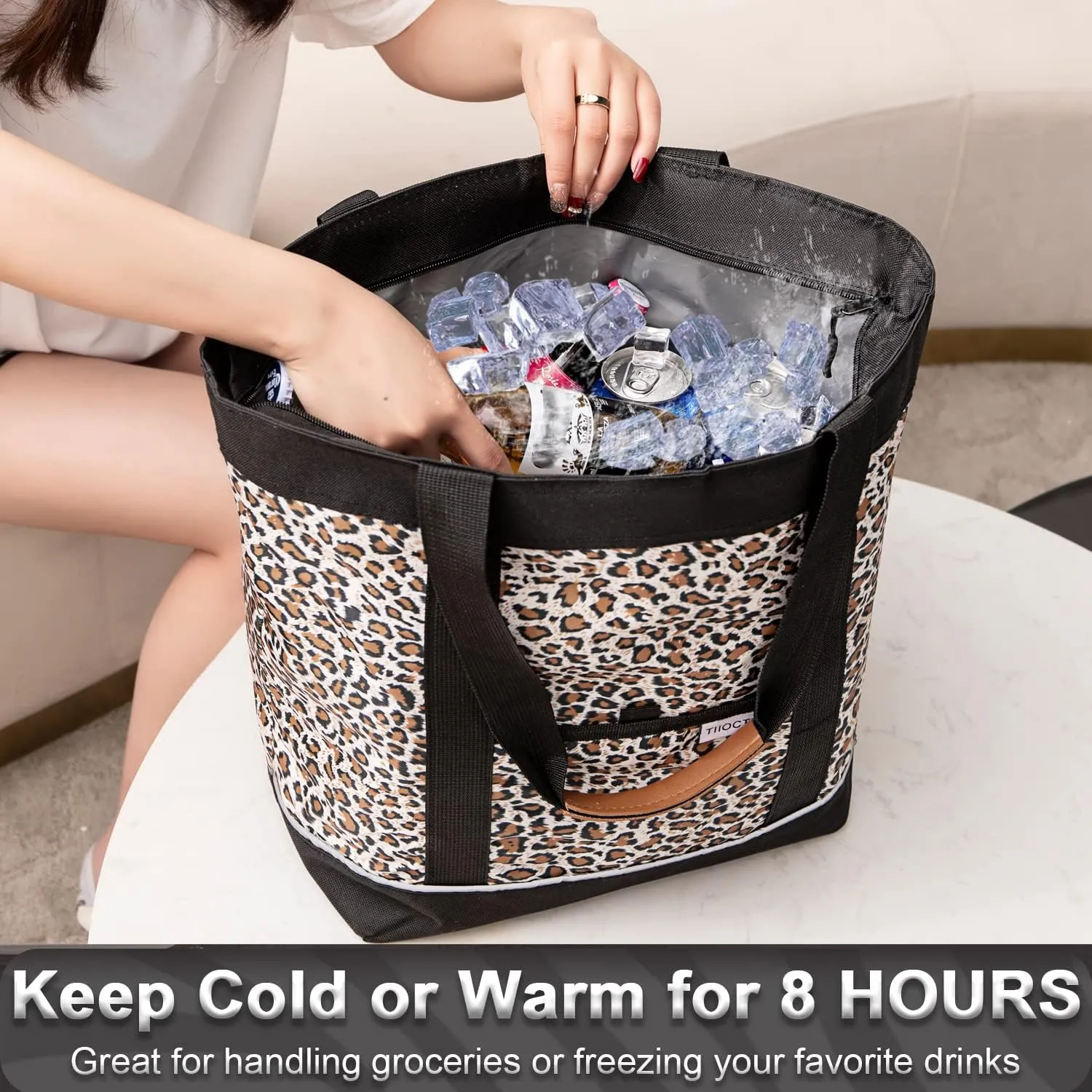Cooler Bags Insulated Leak Proof - Large Reusable Grocery Tote for Women - Ideal for Breastmilk Storage, Keeping Food and Drinks Cold or Hot - Perfect for Delivery, Travel, and Picnics