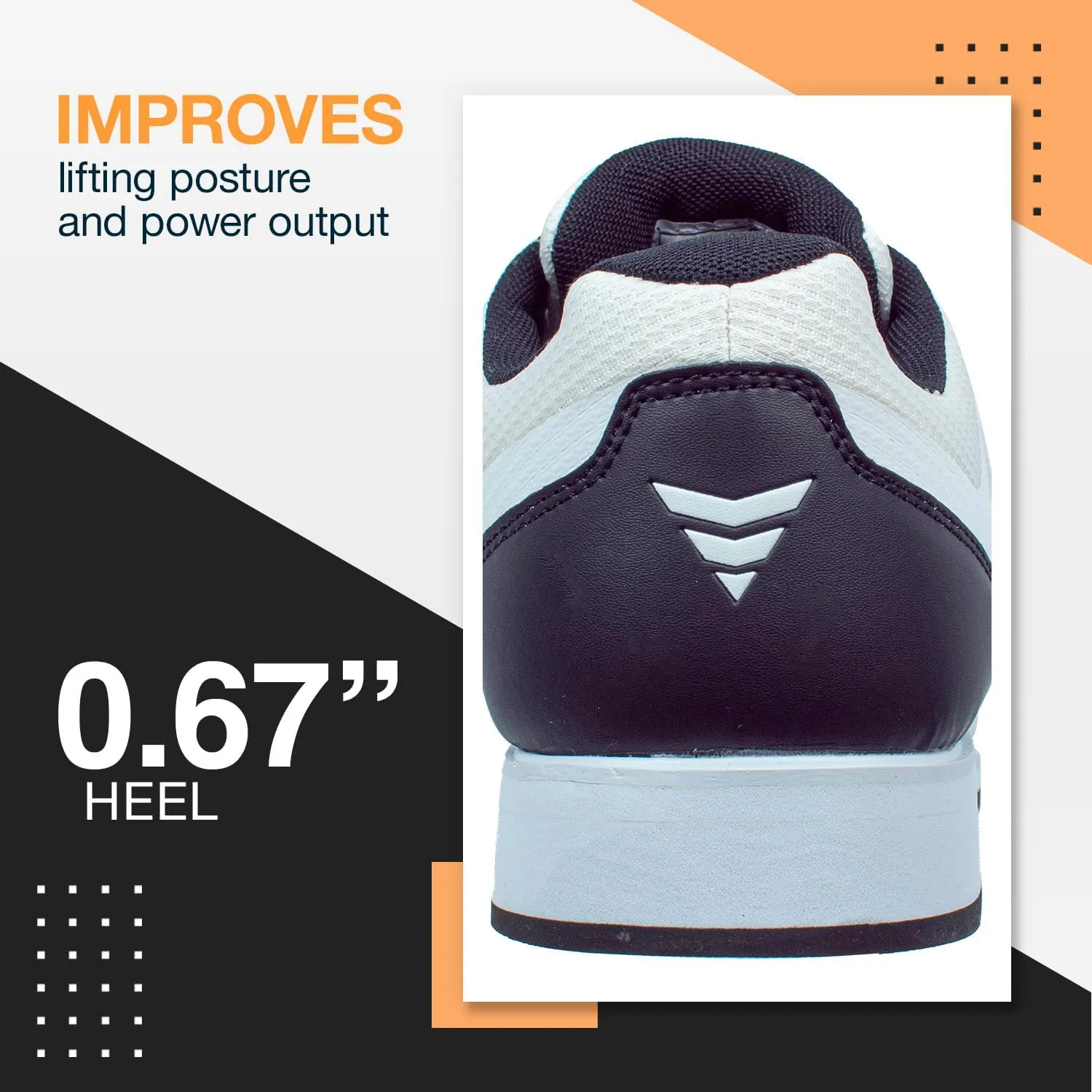 CORE Weightlifting Shoes - Squat Shoes for Powerlifting, Crossfit, Deadlifting, Weight Training - Olympic Lifting Footwear with 0.67" Heels - Strap and Lace-Up Gym Shoes for Men and Women