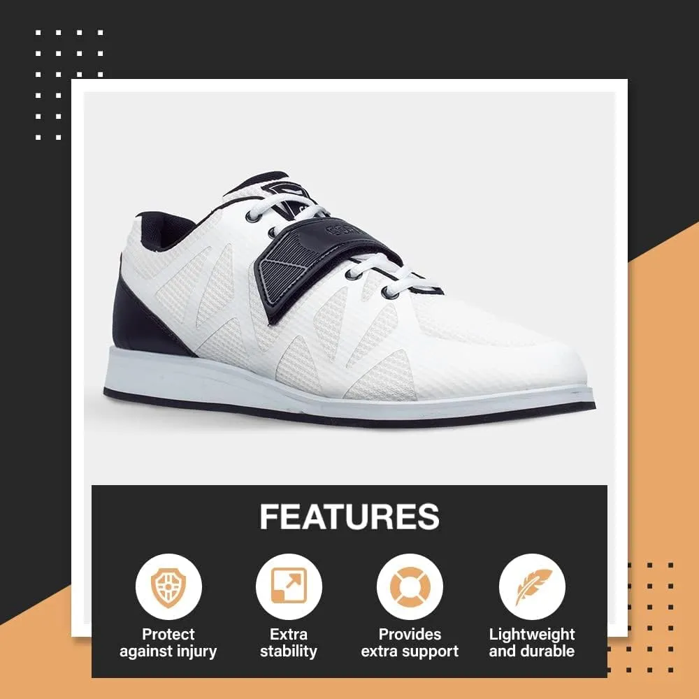 CORE Weightlifting Shoes - Squat Shoes for Powerlifting, Crossfit, Deadlifting, Weight Training - Olympic Lifting Footwear with 0.67" Heels - Strap and Lace-Up Gym Shoes for Men and Women