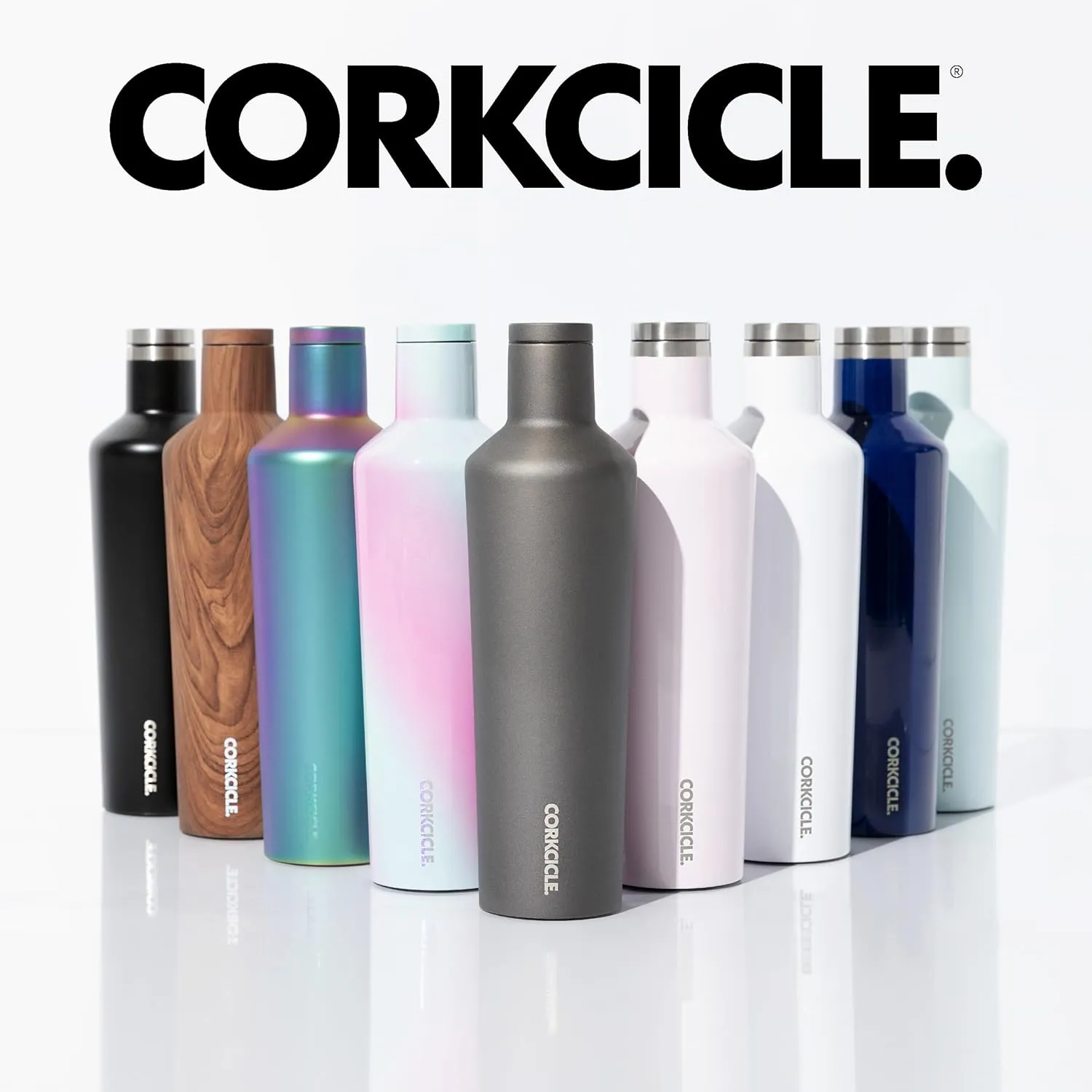 Corkcicle Classic Canteen Insulated Tumbler, Gloss White, 25 oz – Reusable Water Bottle Keeps Beverages Cold for 25 Hours & Hot 12 Hours – Cupholder Friendly Tumbler with Screw-On Cap