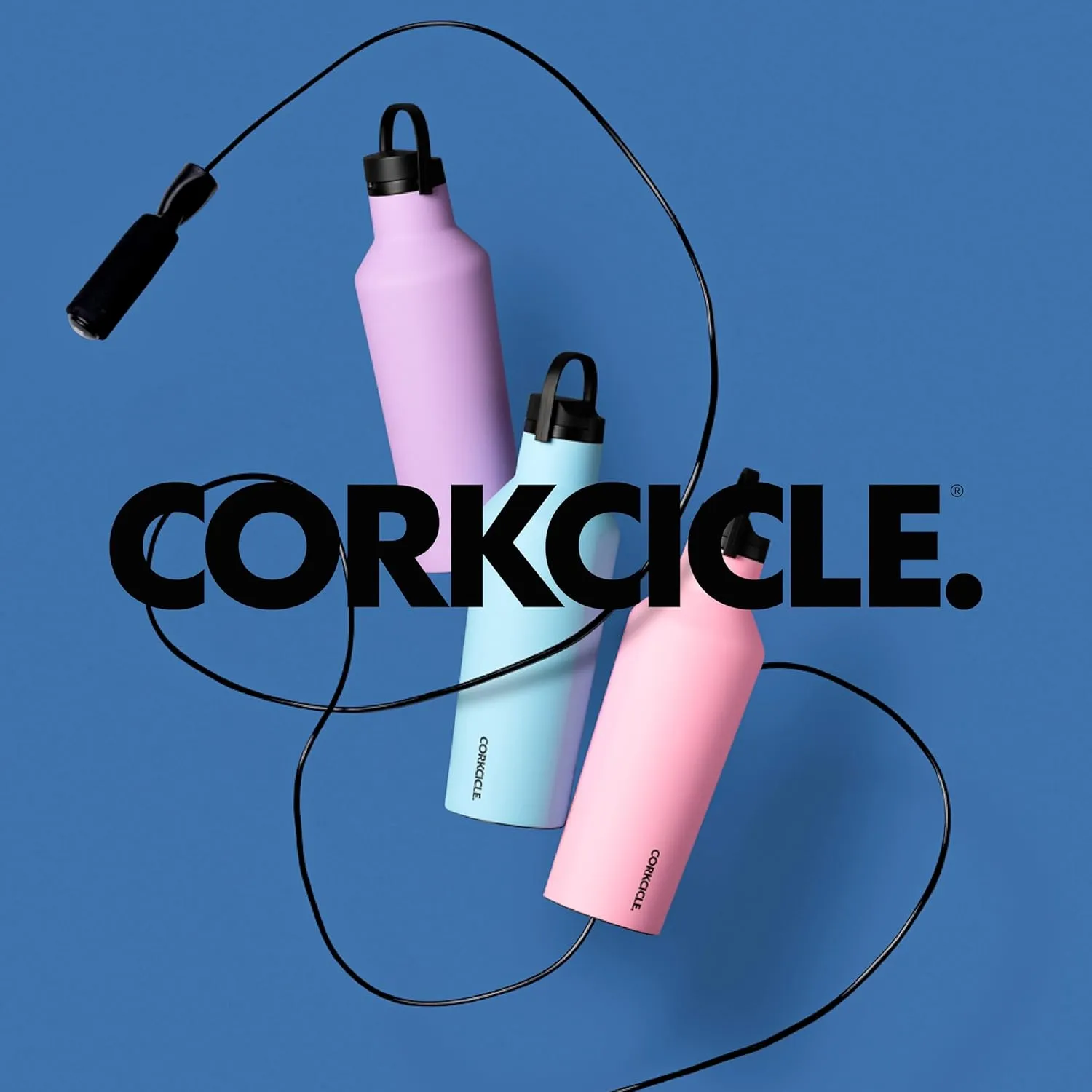 Corkcicle Sport Canteen Insulated Tumbler, Capri Blue, 20 oz – Reusable Water Bottle Keeps Beverages Cold for 25 Hours & Hot 12 Hours – Cupholder Friendly Tumbler with Screw-On Cap