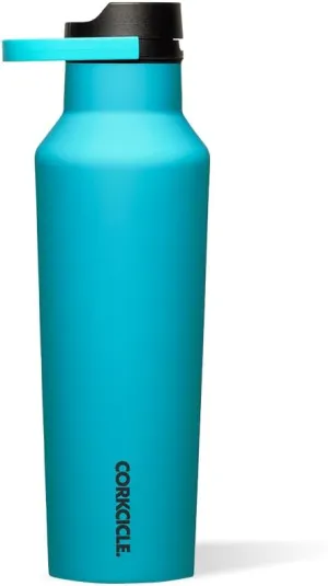 Corkcicle Sport Canteen Insulated Tumbler, Capri Blue, 20 oz – Reusable Water Bottle Keeps Beverages Cold for 25 Hours & Hot 12 Hours – Cupholder Friendly Tumbler with Screw-On Cap
