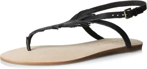 Corso Como Women's Edgar Flat Sandal, Black, 9.5 M US