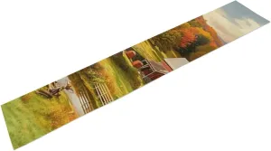 Country Farm Table Runner for Kitchen Dining, Summer Linen Table Runners Vintage Long Tablescarf Farmhouse Tablecloth for Holiday Parties, Weddings Decor 13x72 Inch