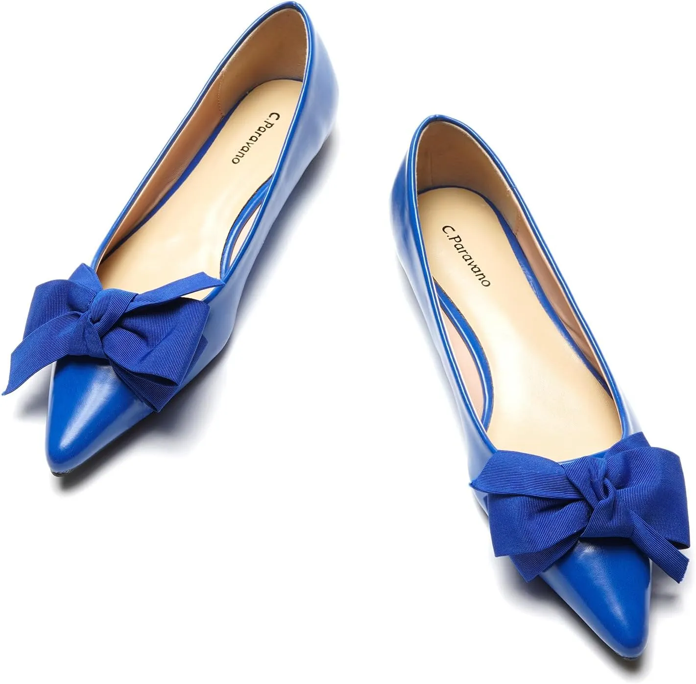 C.Paravano Pointy Bow Flats Women's Flats Comfortable Stylish Slip-On Shoes for Casual and Office
