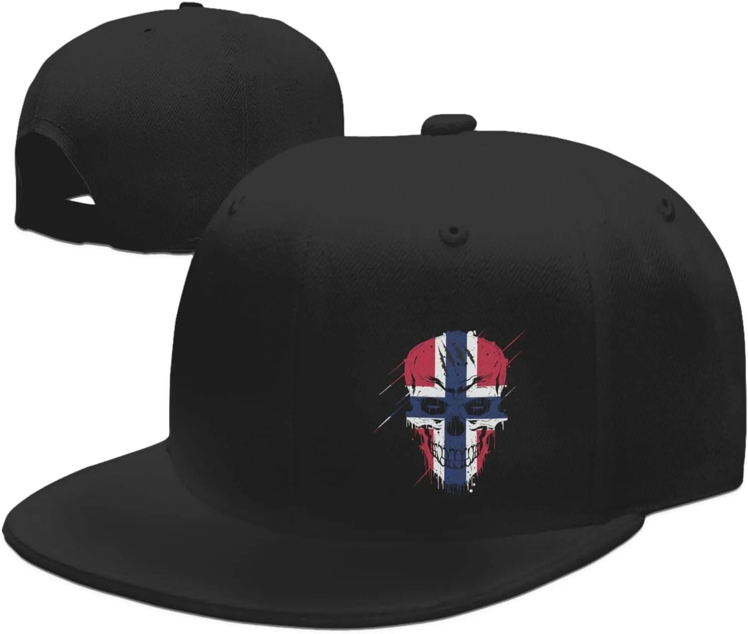 Creative Norway Patriot Skull National Flag Snapback Hats for Men Women Baseball Cap Flat Bill Brim Hat