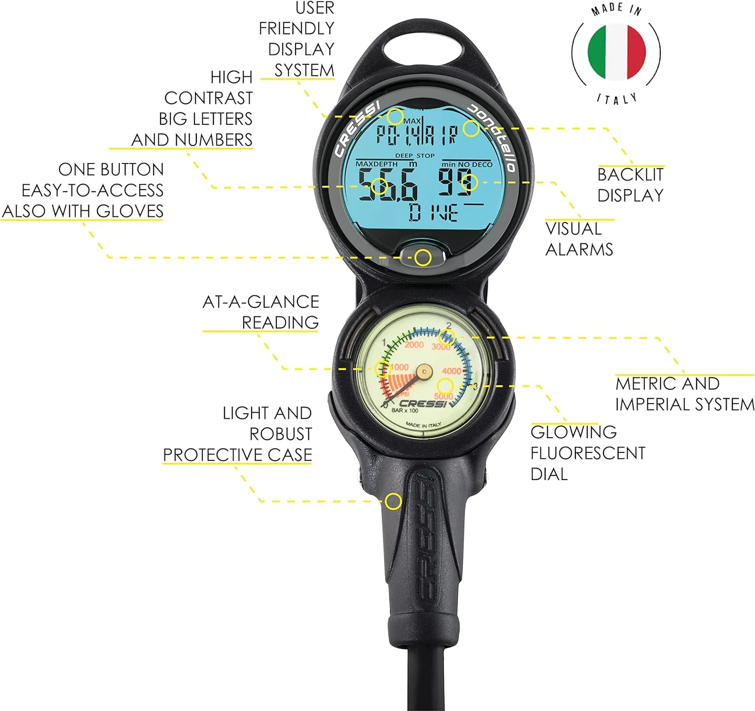 Cressi R1 BCD Donatello Dive Computer AC2 Compact Regulator Set GupG Reg Bag Scuba Diving Package