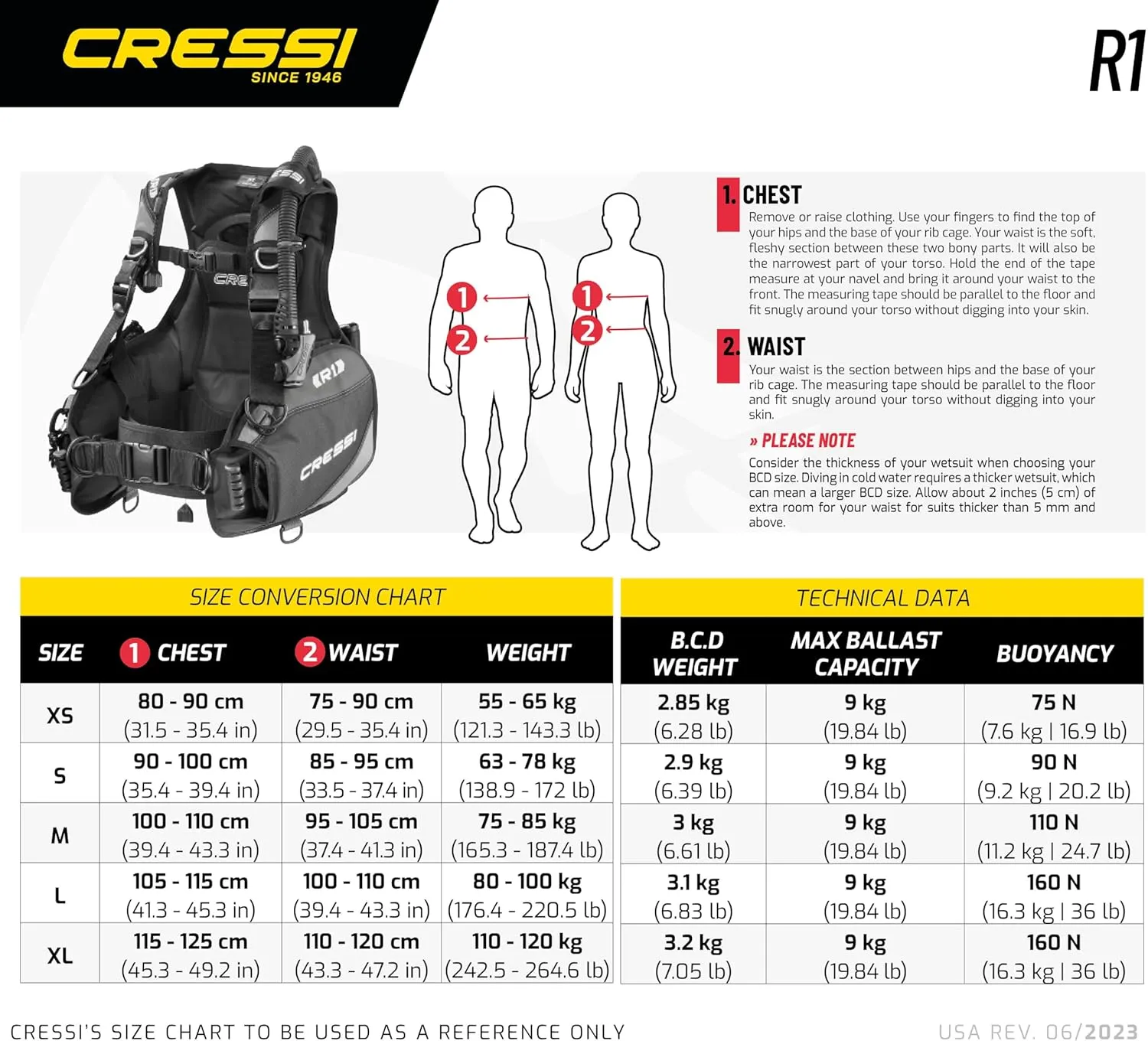 Cressi R1 BCD Donatello Dive Computer AC2 Compact Regulator Set GupG Reg Bag Scuba Diving Package