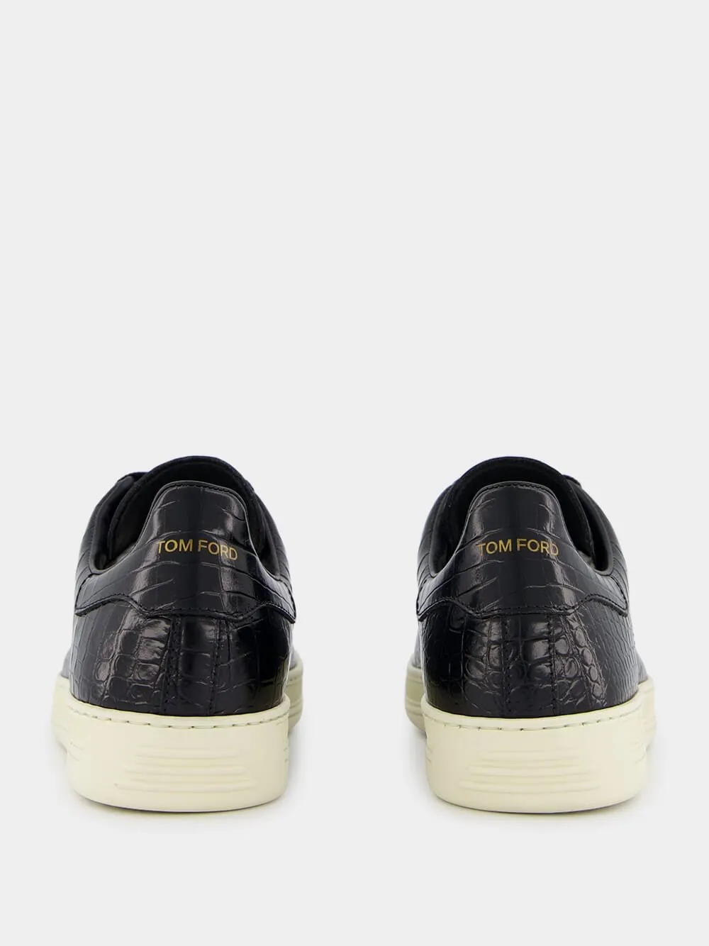 Croc-Print Warwick Black Sneakers