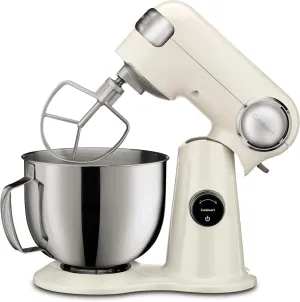 Cuisinart SMD-50CRM Precision Pro 5.5-Quart Digital Stand Mixer with 12-Speeds, 3 Preprogrammed Food Prep Settings, Mixing Bowl, Chef's Whisk, Flat Mixing Paddle, Dough Hook, and Splash Guard, Cream