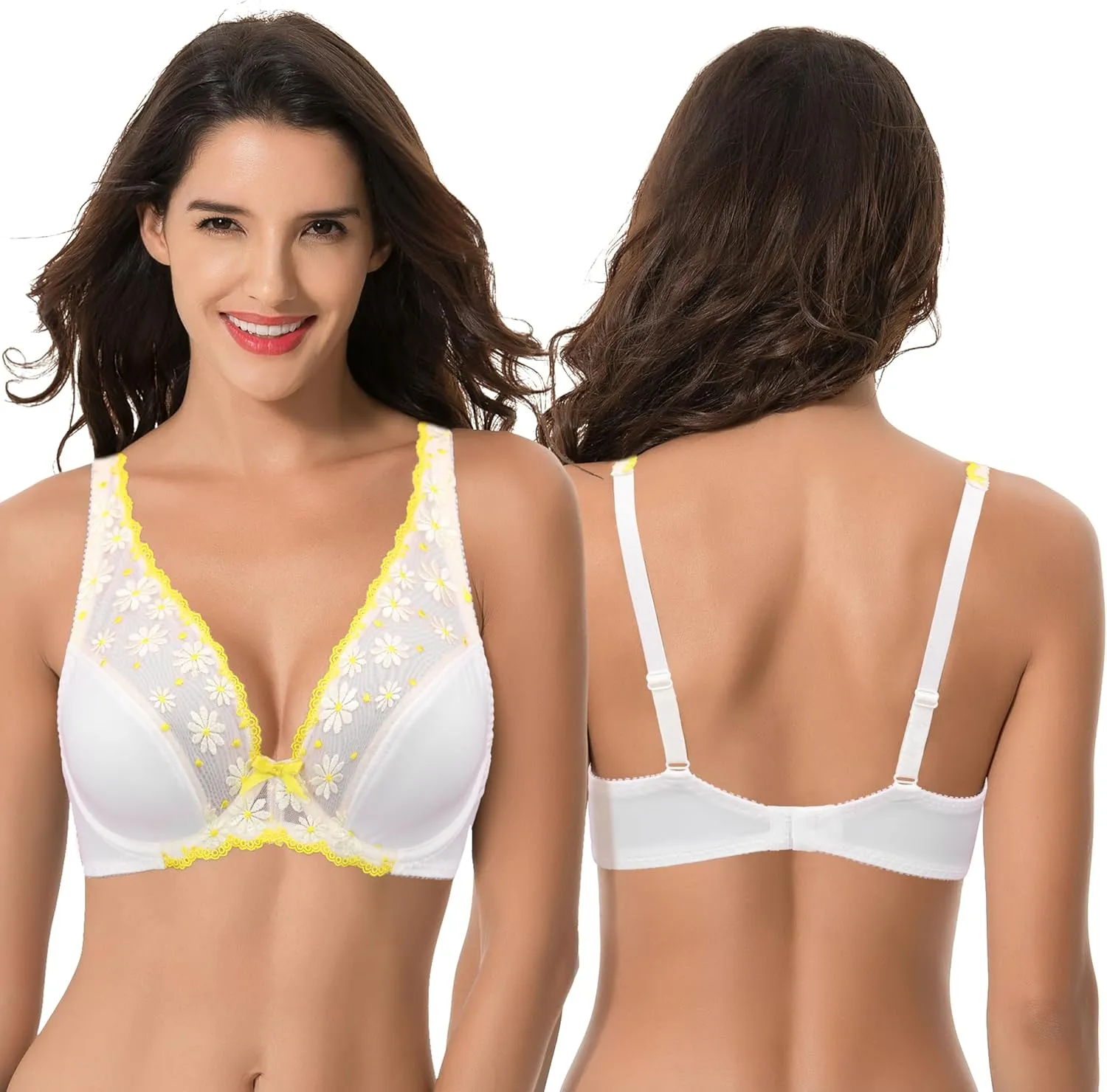 Curve Muse Women's Plus Size Minimizer Unlined Underwire Full Coverage Bra