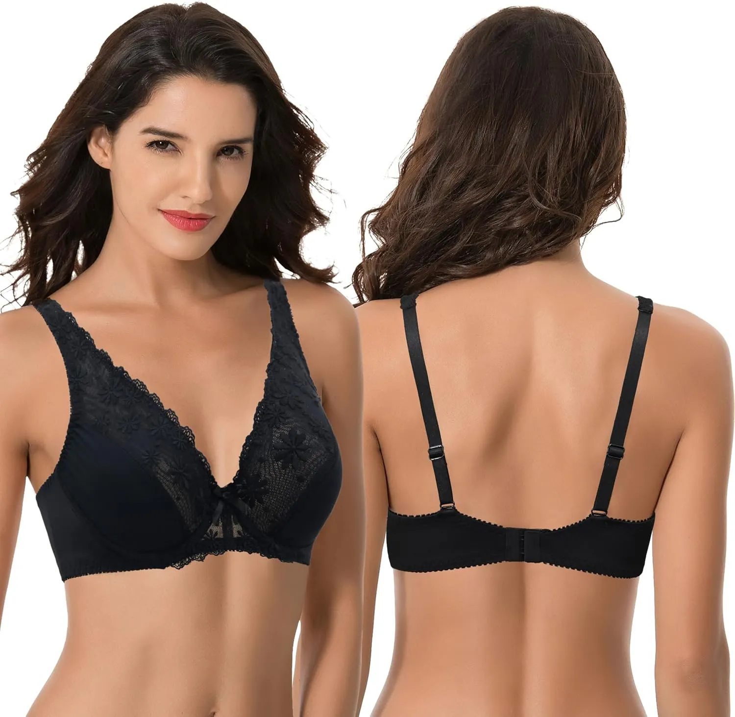 Curve Muse Women's Plus Size Minimizer Unlined Underwire Full Coverage Bra