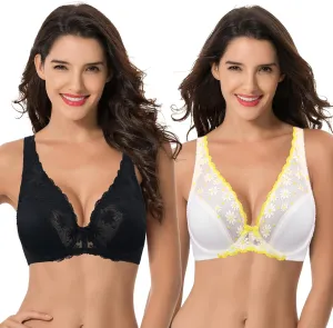Curve Muse Women's Plus Size Minimizer Unlined Underwire Full Coverage Bra