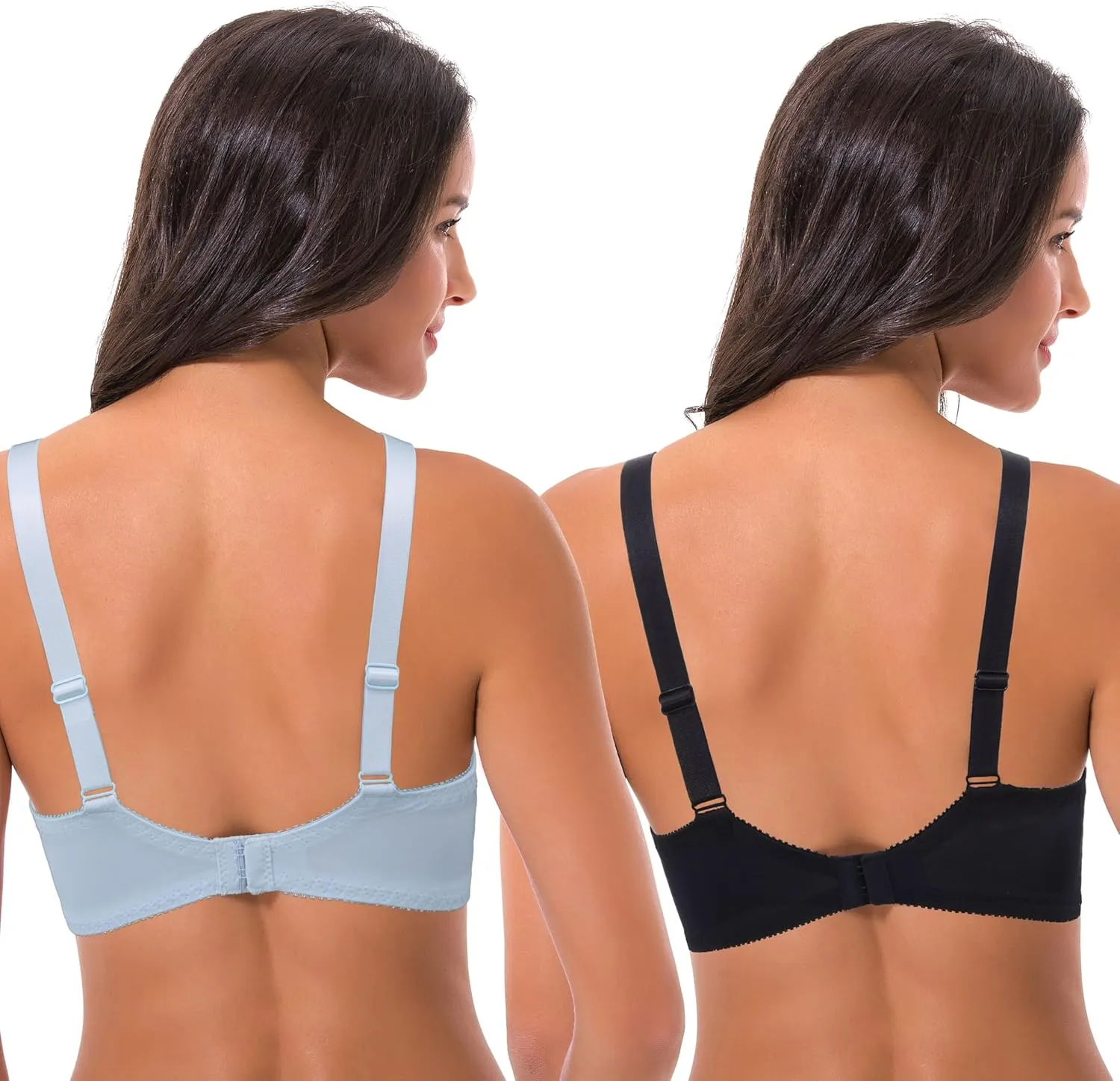 Curve Muse Women's Plus Size Unlined Minimizer Underwire Full Figure Bra-3Pack