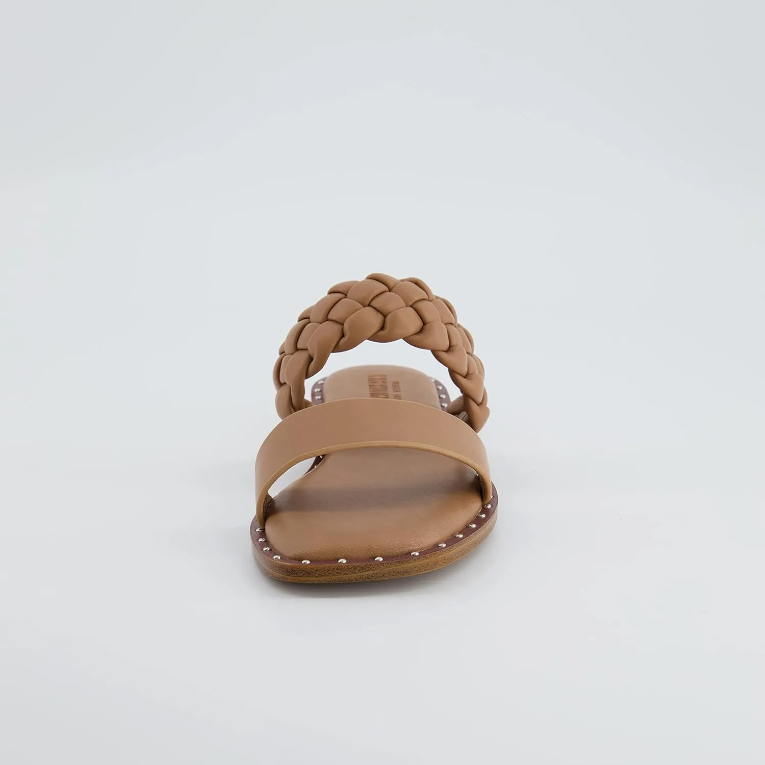 CUSHIONAIRE Varro Two Strap Flat Braided Sandals for Women 2025- Slip-On Dressy Womens Sandals with Memory Foam